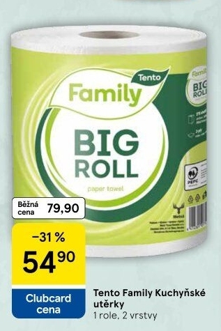 Utěrky kuchyňské 2vrstvé Family Big roll Tento