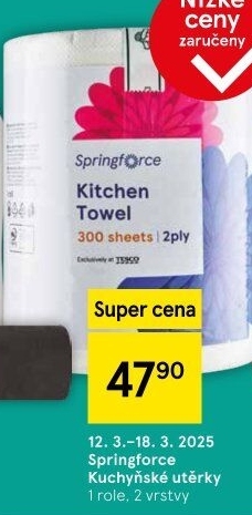 Utěrky kuchyňské 2vrstvé Jumbo Springforce