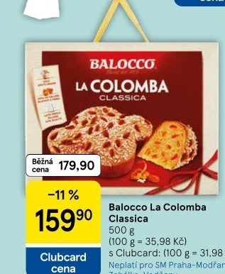 Bábovka Colomba Balocco