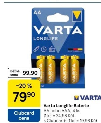 Baterie alkalické Longlife Varta