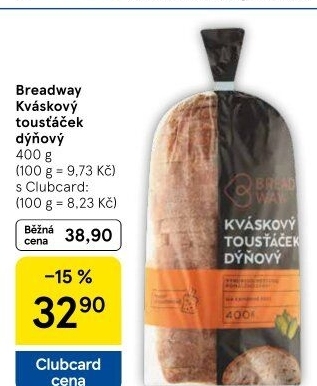 Chléb kváskový Tousťáček dýňový Breadway