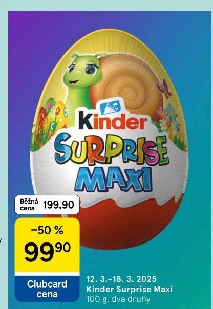 Čokoládové vajíčko s překvapením Maxi Kinder Surprise