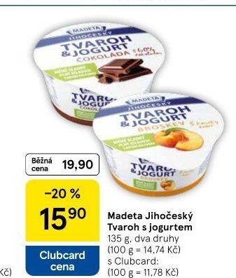 Dezert tvaroh s jogurtem jihočeský Madeta