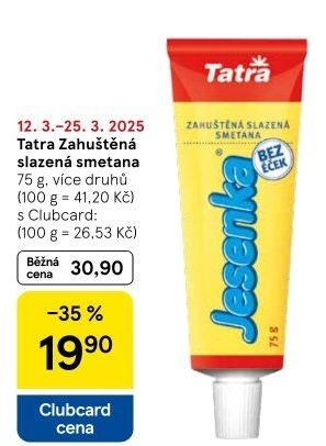 Mléka kondenzovaná slazená Tatra