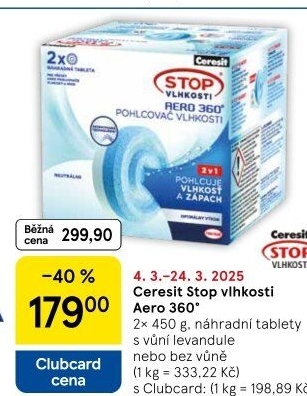 Pohlcovač vlhkosti Aero 360° Ceresit - náhradní tablety