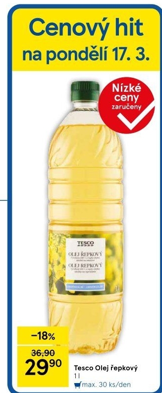Řepkový olej Tesco