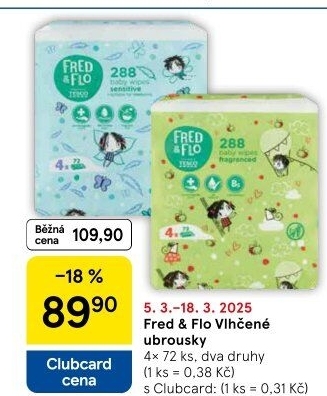 Vlhčené ubrousky Fred&amp