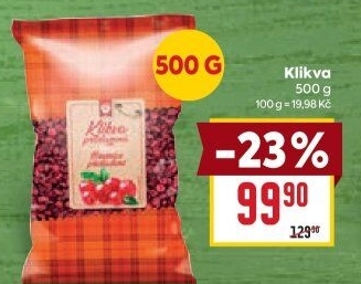 Brusinky klikvy sušené IBK trade
