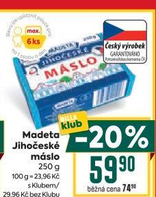 Máslo Jihočeské Madeta