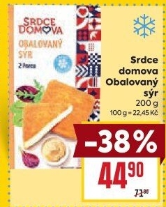 Obalovaný sýr mražený Srdce domova