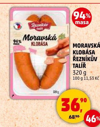 Moravská klobása Řezníkův talíř