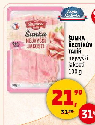 Šunka nejvyšší jakosti Řezníkův talíř