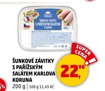Šunkový závitek s pařížským salátem Karlova Koruna