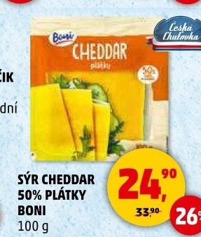 Sýr Cheddar 50% Boni
