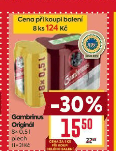 Pivo světlé výčepní Originál 10° Gambrinus