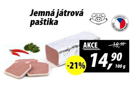 Paštika játrová jemná