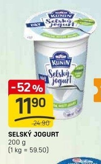 Bílý jogurt selský Mlékárna Kunín