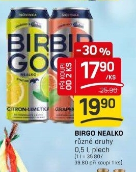 Nealkoholické pivo ochucené Birgo