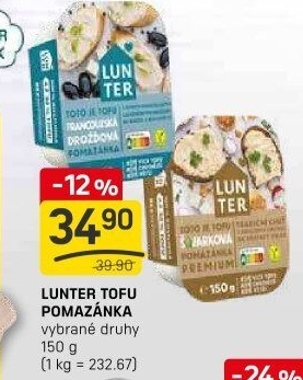 Pomazánky tofu Lunter