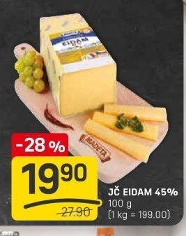 Sýr Eidam Jihočeský 45% Madeta