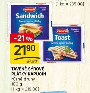 Sýr tavený plátky Kapucín