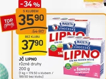 Tavený sýr Jihočeské Lipno Madeta