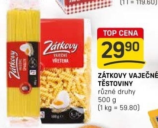 Těstoviny vaječné Zátkovy