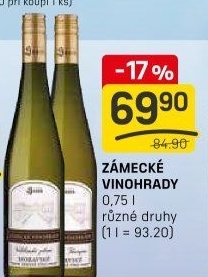 Vína Zámecké Vinohrady Vinný sklep Sovín