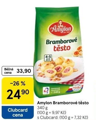 Bramborové těsto v prášku Amylon
