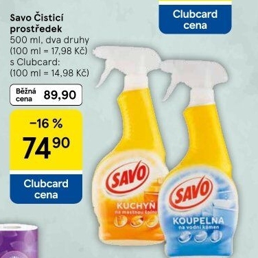 Čističe ve spreji Savo