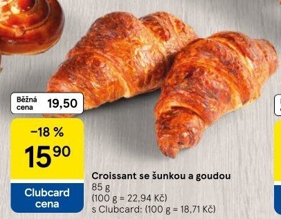 Croissant se šunkou a sýrem