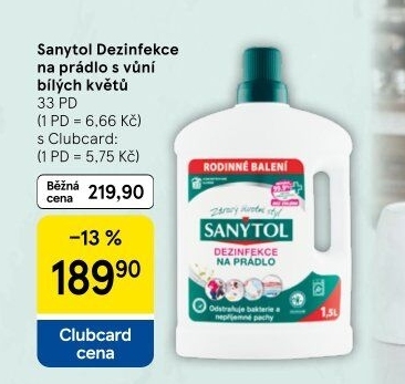 Dezinfekční čistič na prádlo Sanytol