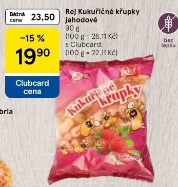 Křupky kukuřičné ochucené bez lepku Rej