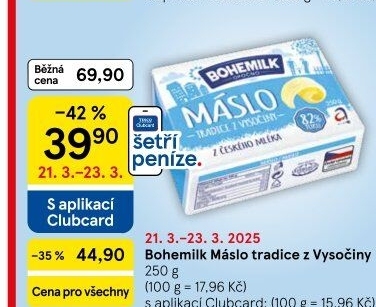 Máslo Opočenské Bohemilk