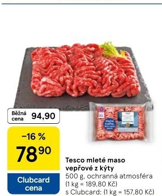 Maso mleté vepřové Tesco