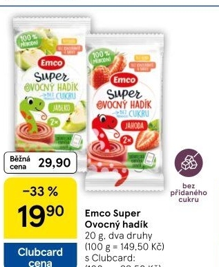 Super želé ovocný hadík Emco