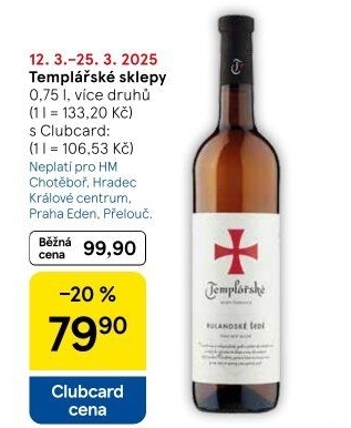 Vína Templářské sklepy Čejkovice