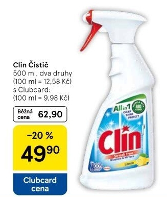 Čističe oken Clin
