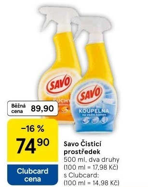 Čističe ve spreji Savo