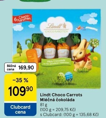 Čokoládové mrkvičky Lindt