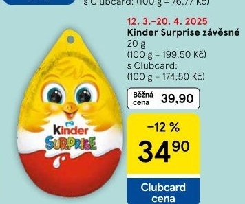 Čokoládové vajíčko s překvapením Kinder Surprise