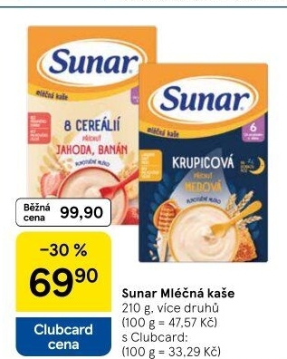 Kaše mléčná Sunar