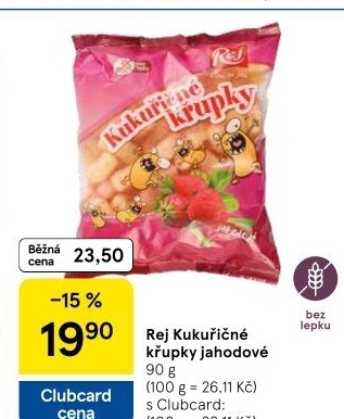 Křupky kukuřičné ochucené bez lepku Rej