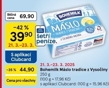 Máslo Opočenské Bohemilk