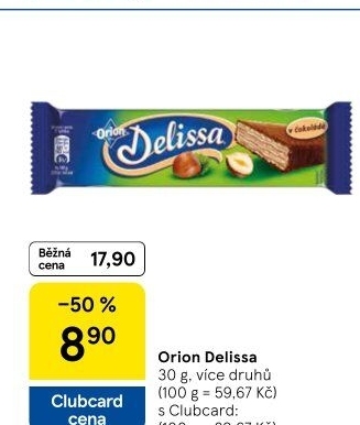 Oplatky celomáčené Delissa Orion