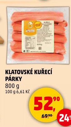 Kuřecí klatovské párky DZ Klatovy