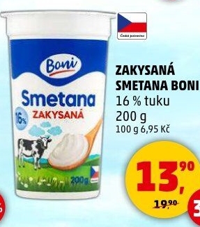 Smetana zakysaná Boni 16%