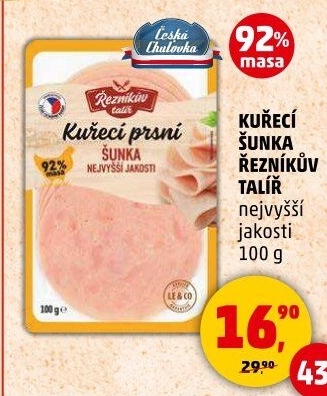 Šunka kuřecí nejvyšší jakosti Řezníkův talíř