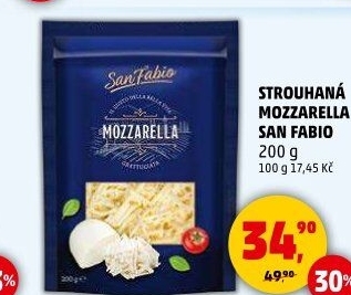 Sýr Mozzarella strouhaná San Fabio