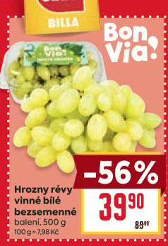 Hrozny bílé bezsemenné Billa Bonvia